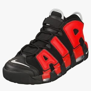Nike Air Uptempo PS Black/Red DM0020-001 Toddler Size 8C
